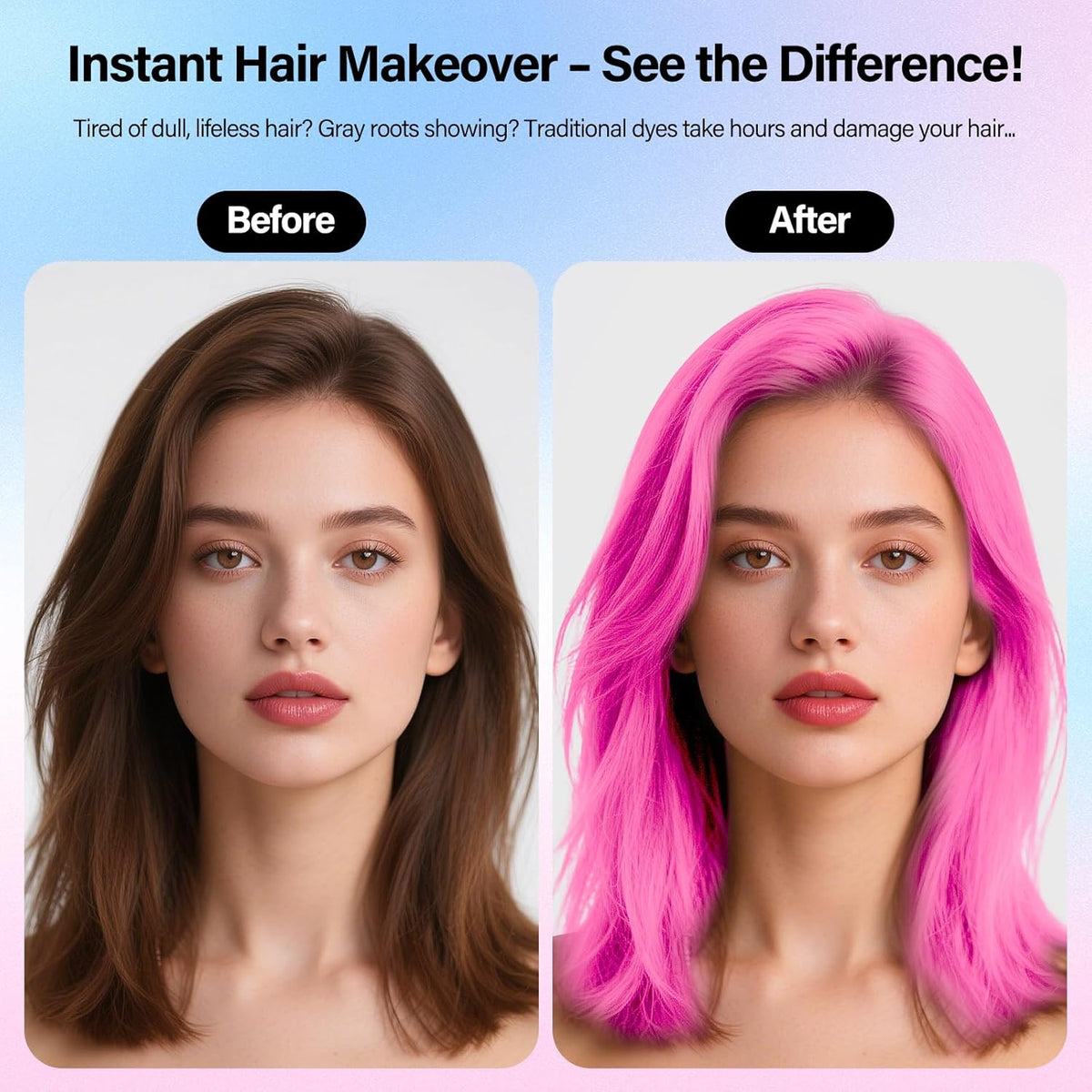 Temporary Hair Color Wax For Kids Women Men, Washable Hair Color Spray Non-Sticky For Cosplay Party DIY, Christmas Party, Halloween Crazy Hair Day (Pink, 4.06 oz)