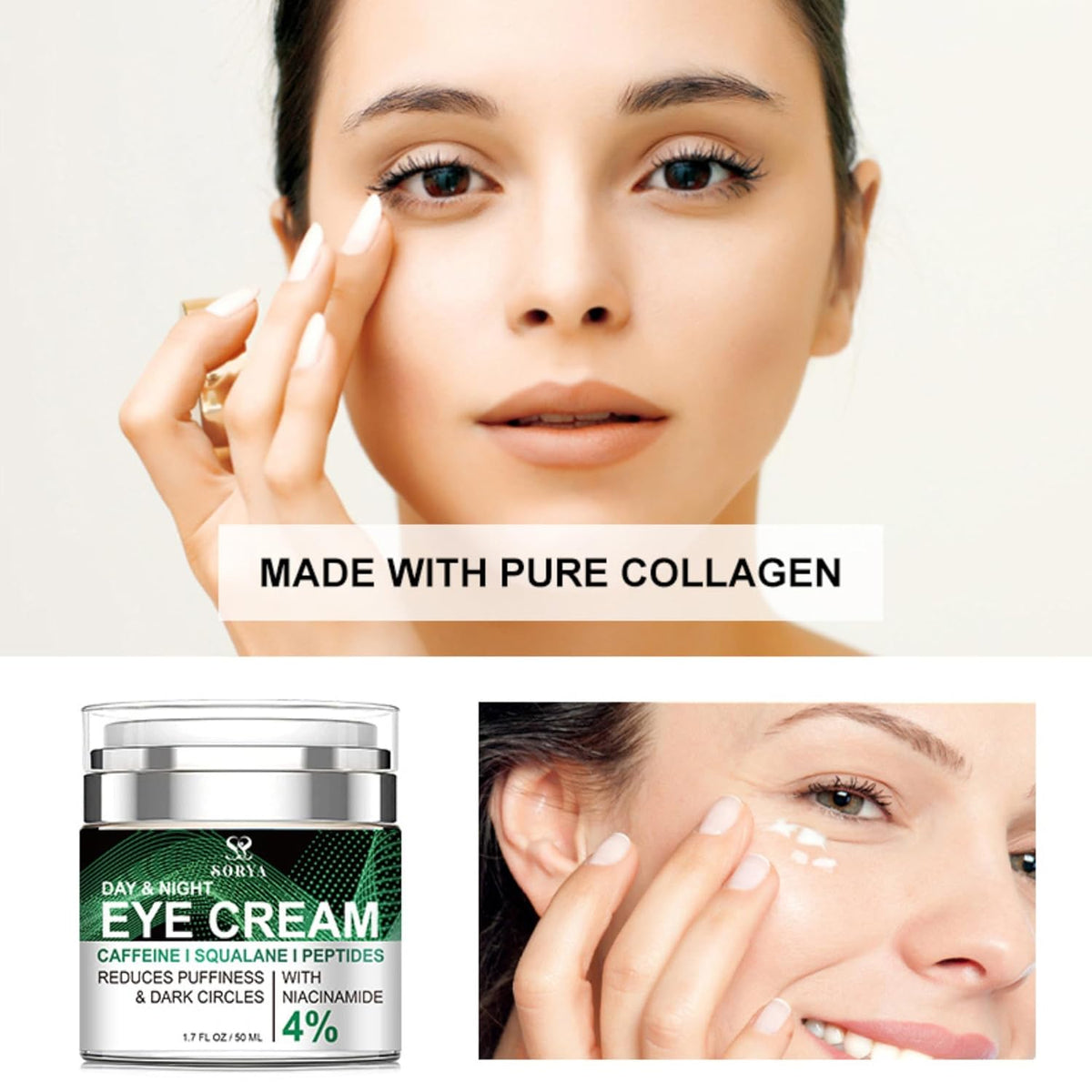 SORYA Eye Cream Remove Dark Circles Puffiness, Eye Bags Wrinkles Fine Lines, Under-Eye Bags Anti-Aging Collagen Revitalize Your Look with Our Advanced Formula for a Youthful Glow