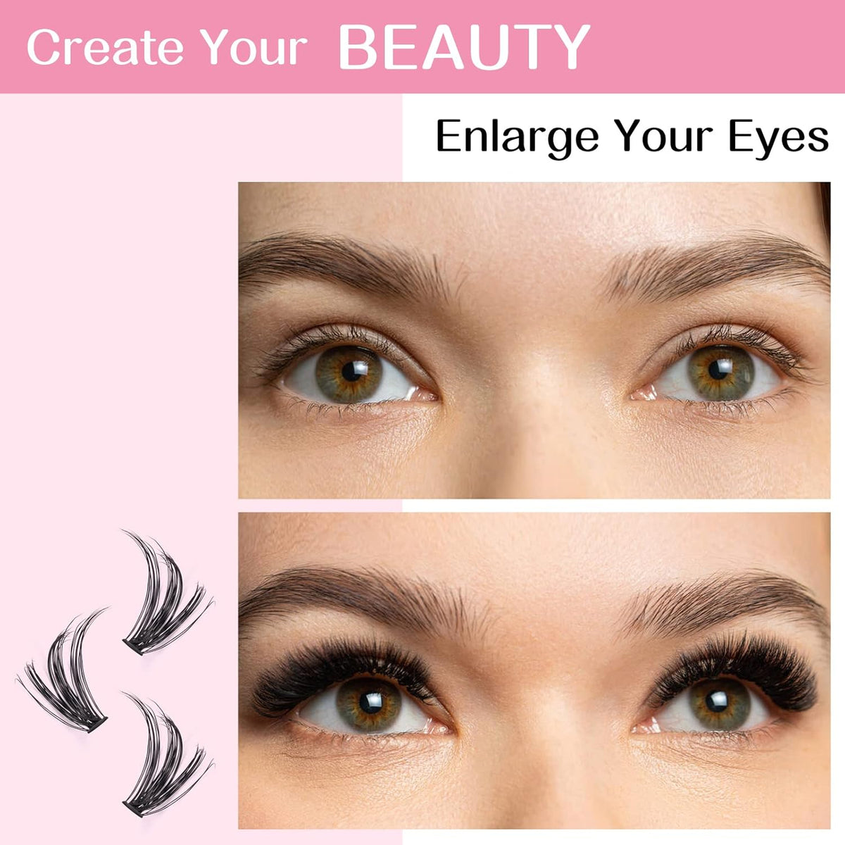 280 Pcs Individual Lashes 30D+40D Mixed Lash Clusters 14 Rows Cluster Lashes that Look Like Eyelash Extensions DIY Lash Extension Self Application At Home (30+40-C-14)