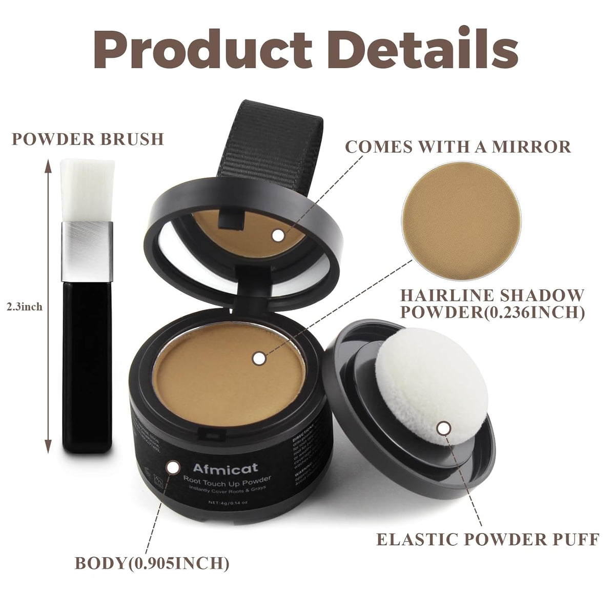 Instant Hairline Powder, Root Touch Up Hair Color for Gray Coverage and Thinning Hair, Root Cover Up Conceals Hair Loss & Bald Spots, Natural and Non-Greasy Hair Color for Women & Men, Blonde