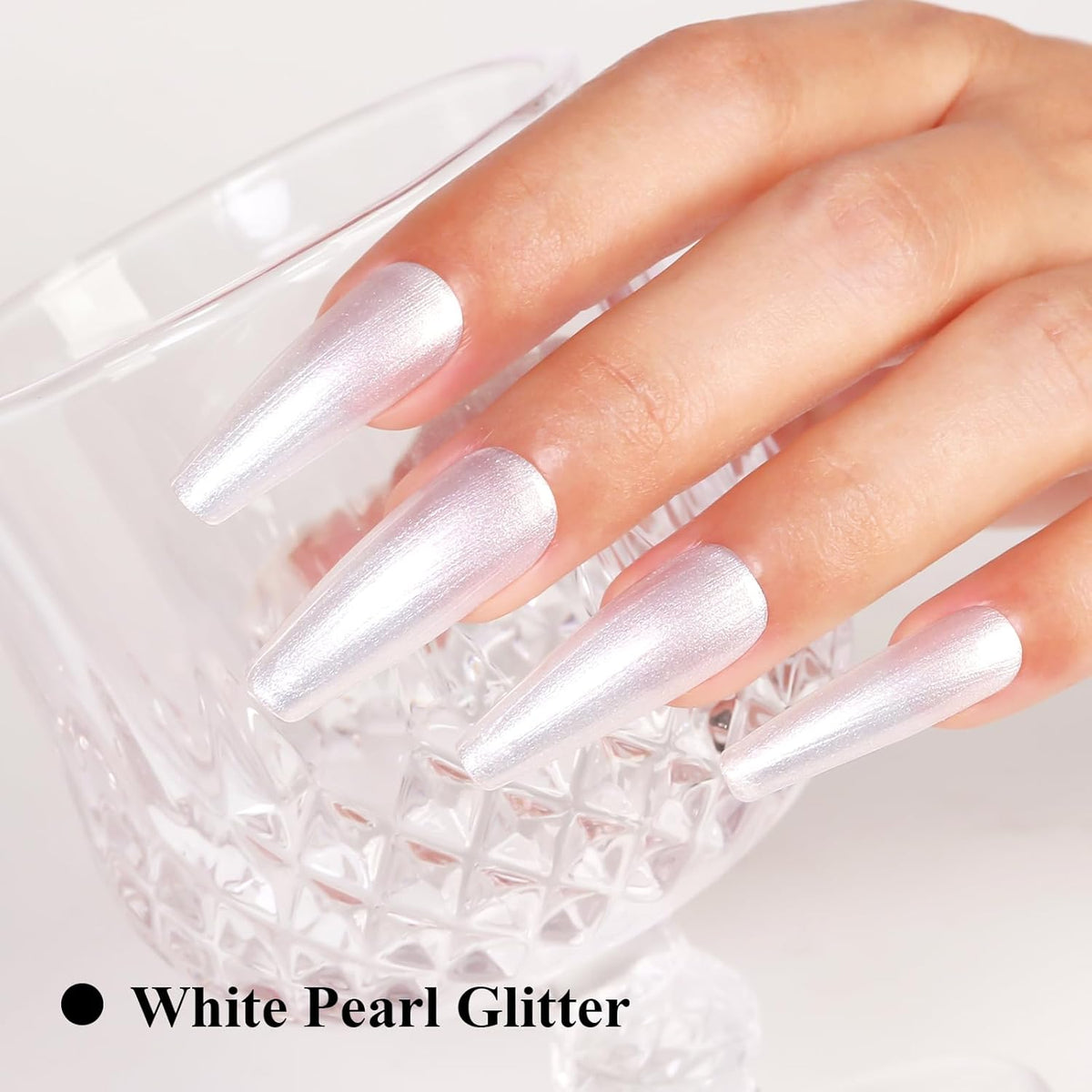 Imtiti Pearl Gel Nail Polish, White Pearl Iridescent Glitter Gel Polish Diamond Shimmer Sparkle Soak Off UV LED Nail Gel Polish Autumn Winter Gel Polish Manicure Gel Nail Kit 10ML