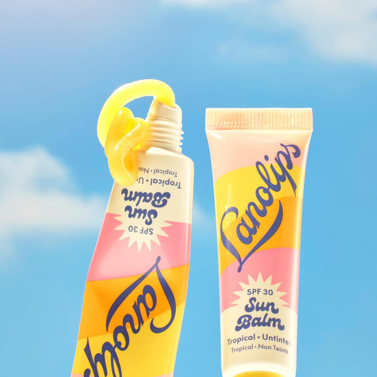 Lanolips Sun Balm Tropical SPF 30 Lip Balm - Hydrating Lanolin Lip Moisturizer with Pineapple Scent - Beach Essentials & Sun Care with Broad Spectrum UVA/UVB Protection - Untinted (0.44 oz)