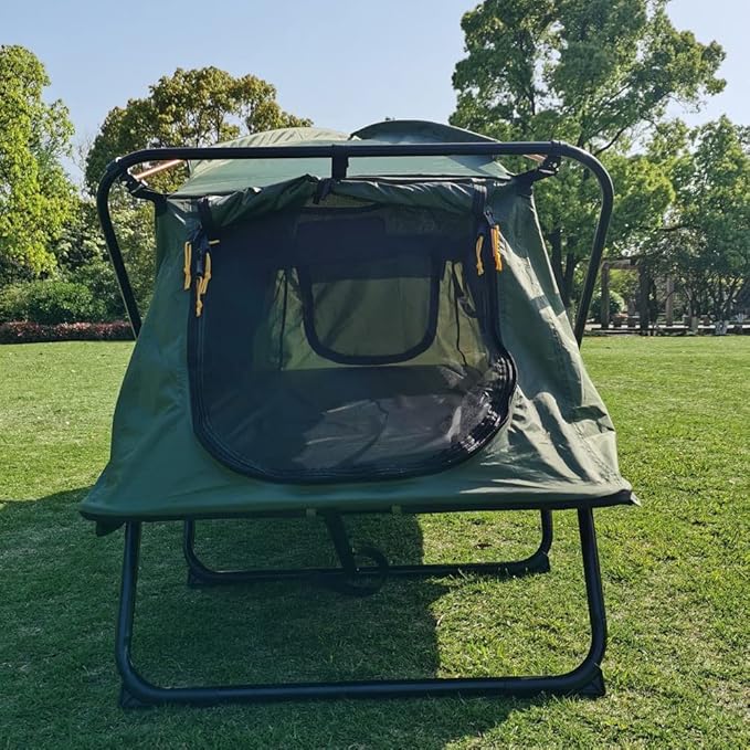 Tent Cot Folding Off The Ground Waterproof Camping Sleeping Bed with Rain Cover