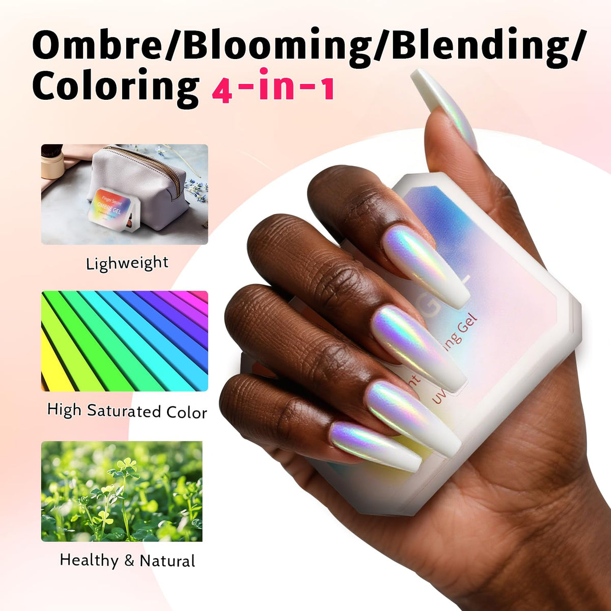 Sponge Pat Paint Nail Gel & Tools Kit, 9 Colors Ombre Nails Gradient Gel Nail Blush Blooming Aura Nails Drawing Stripper Floral Painting Nail Art, No Wipe, UV/LED Curing (9 Colors Set K)