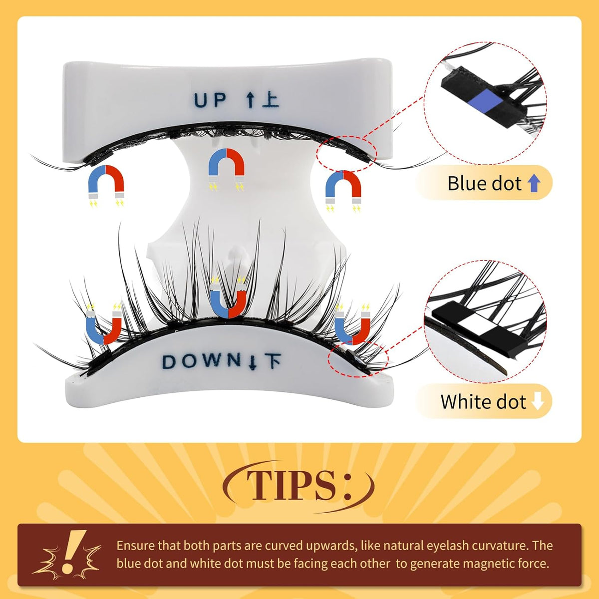 QUEWEL Magnetic Eyelashes Natural Look, 1 Pair Reusable Magnetic Eyelashes with Applicator, No Glue Needed Manga Eyelashes Magnetic Lashes Kit, Easy to Wear and Remove(Magnetic Lashes-D01)