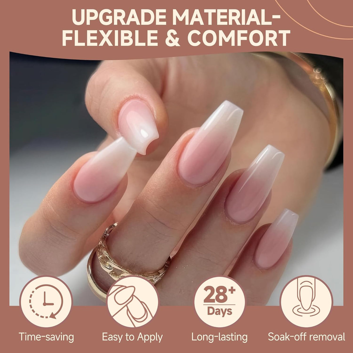 UNA GELLA Coffin Nails Tips Medium: Gel Nail Tips Coffin Shape 330pcs Pre-Etched Full Cover Press On Clear Acrylic Fake Nails Extension DIY Salon 15 Sizes