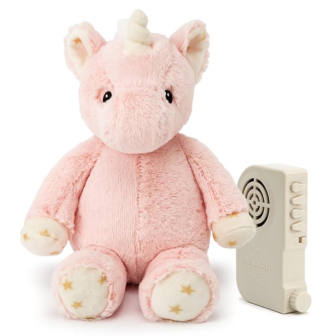 Cloud b Sound Machine with White Noise Soothing Sounds | Cuddly Stuffed Animal | Adjustable Settings and Auto-Shutoff | Ella The Unicorn