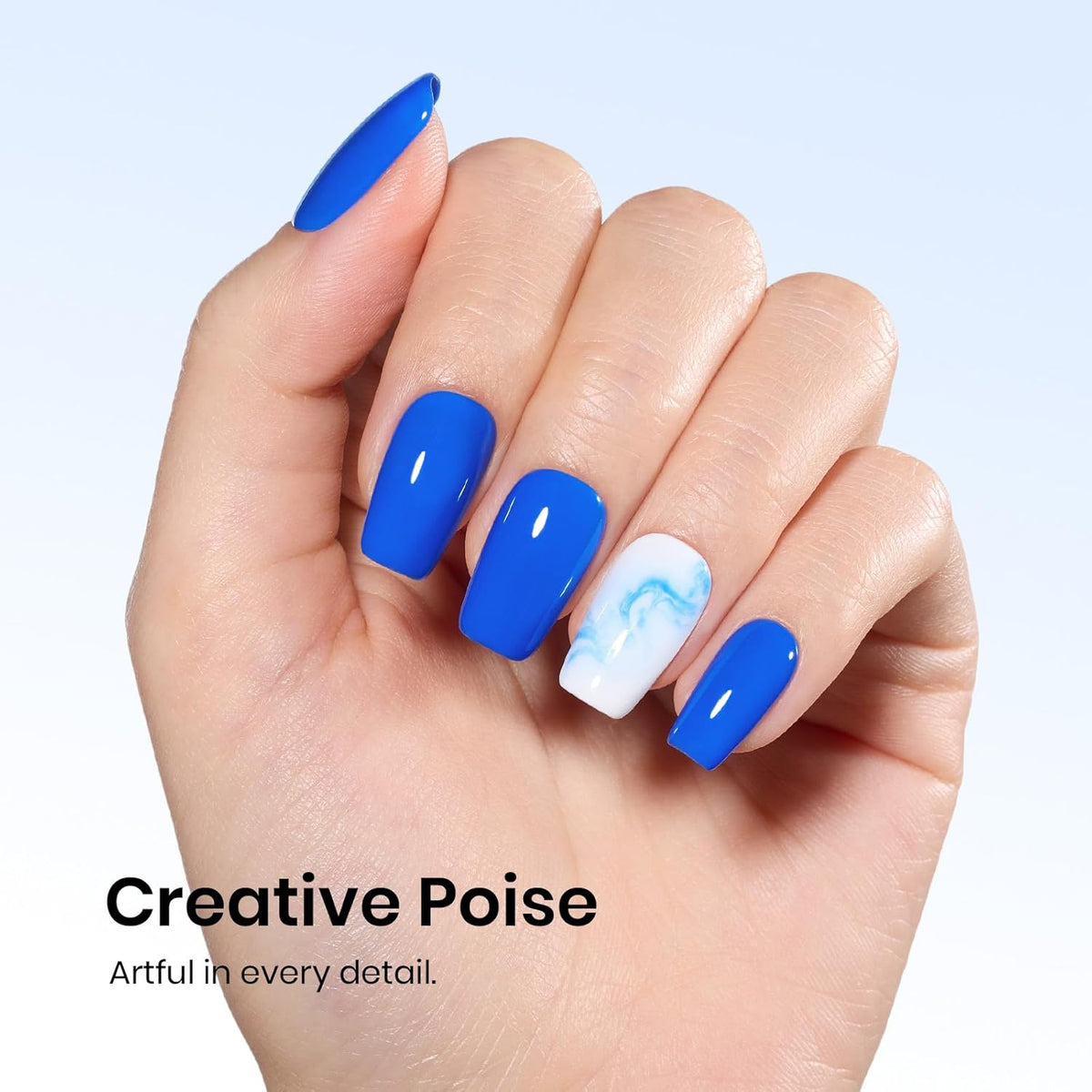 beetles Blue Gel Polish - 15ML One Color One Bottle Royal Blue Gel Polish Soak off Uv Led Lamp Nail Art Colorful Bottle All Season Manicure