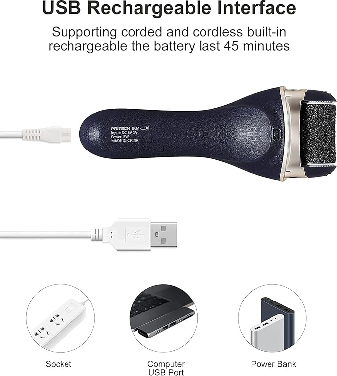 Electric Foot Callus Remover, Electronic Foot File Pedicure Kits, Rechargeable Portable Callus Remover for Feet, Professional Pedicure Tools, Foot Care Perfect for Dead Skin Ideal Gift