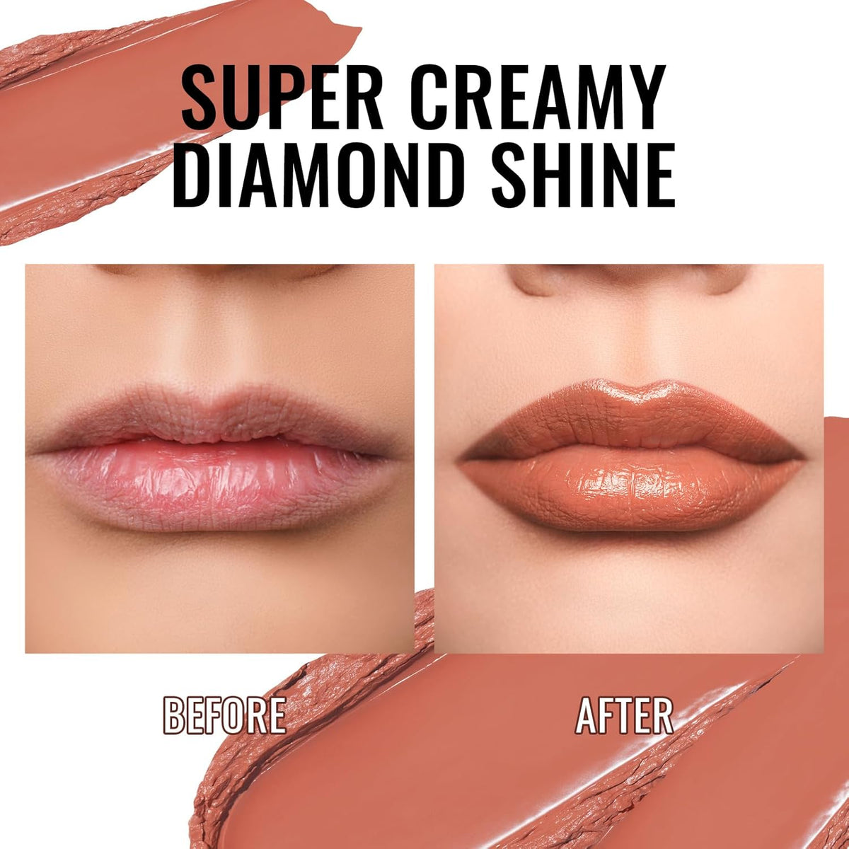 Oulac Infinity Moisture Shine Lipstick - High Shine Shimmery Finish, Super Creamy Texture, Medium to High Coverage - Gluten Free, PG11 La Vita