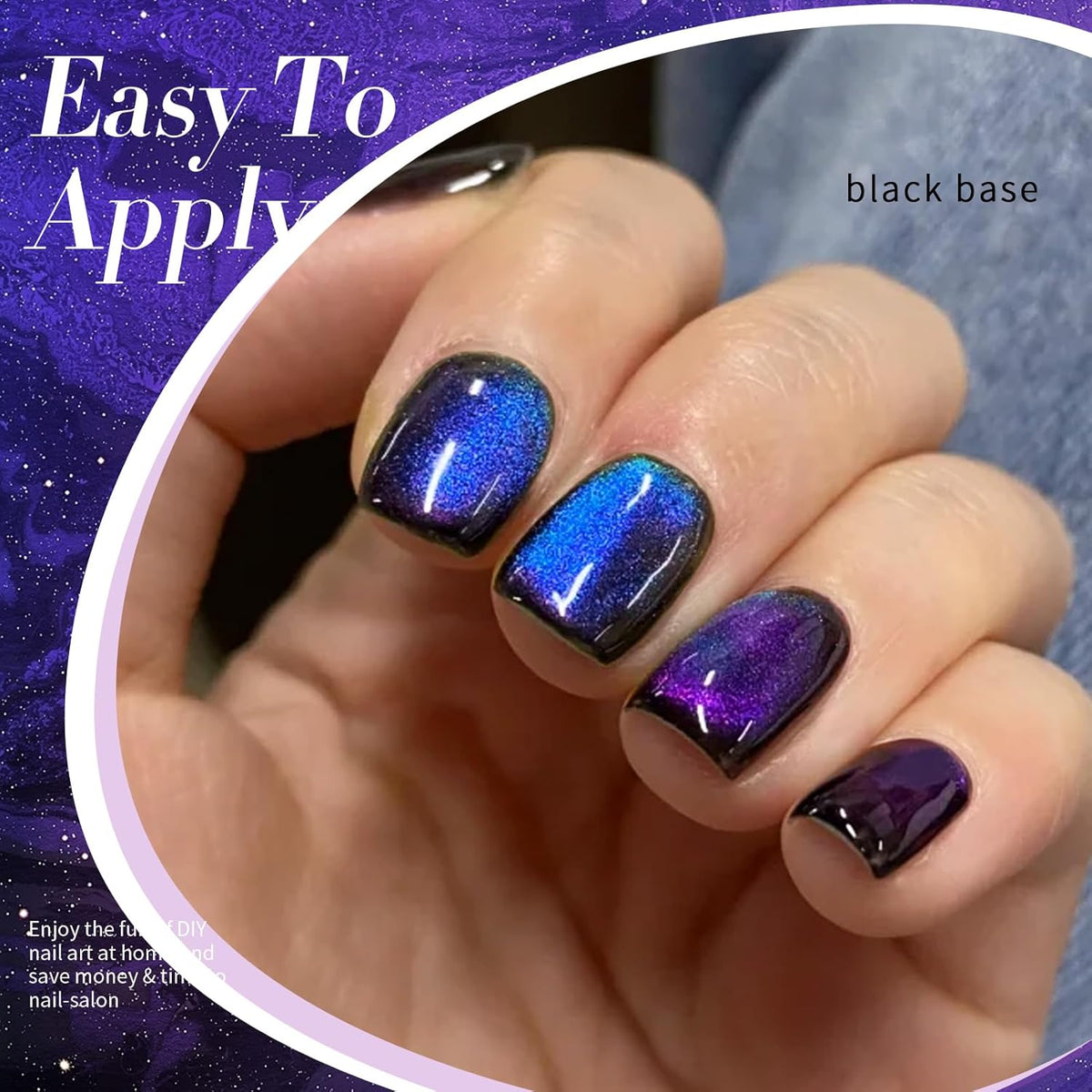 Born Pretty Cat Magnetic Gel Nail Polish Heaven Purple Chameleon Holorgraphic Cat Magnetic Eye Gel Polish Glitter Gel Polish