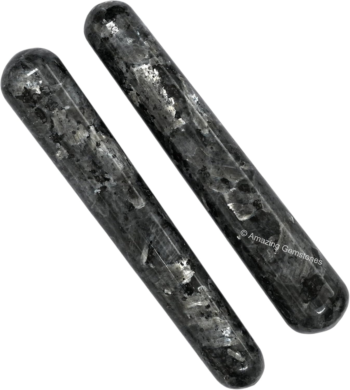 Amazing Gemstone Larvikite Crystal Wand Massage Stick - Pelvic Wand Gua Sha for Adults - Crystals and Healing Stones Massage Wands for Adults Gifts (Smooth)