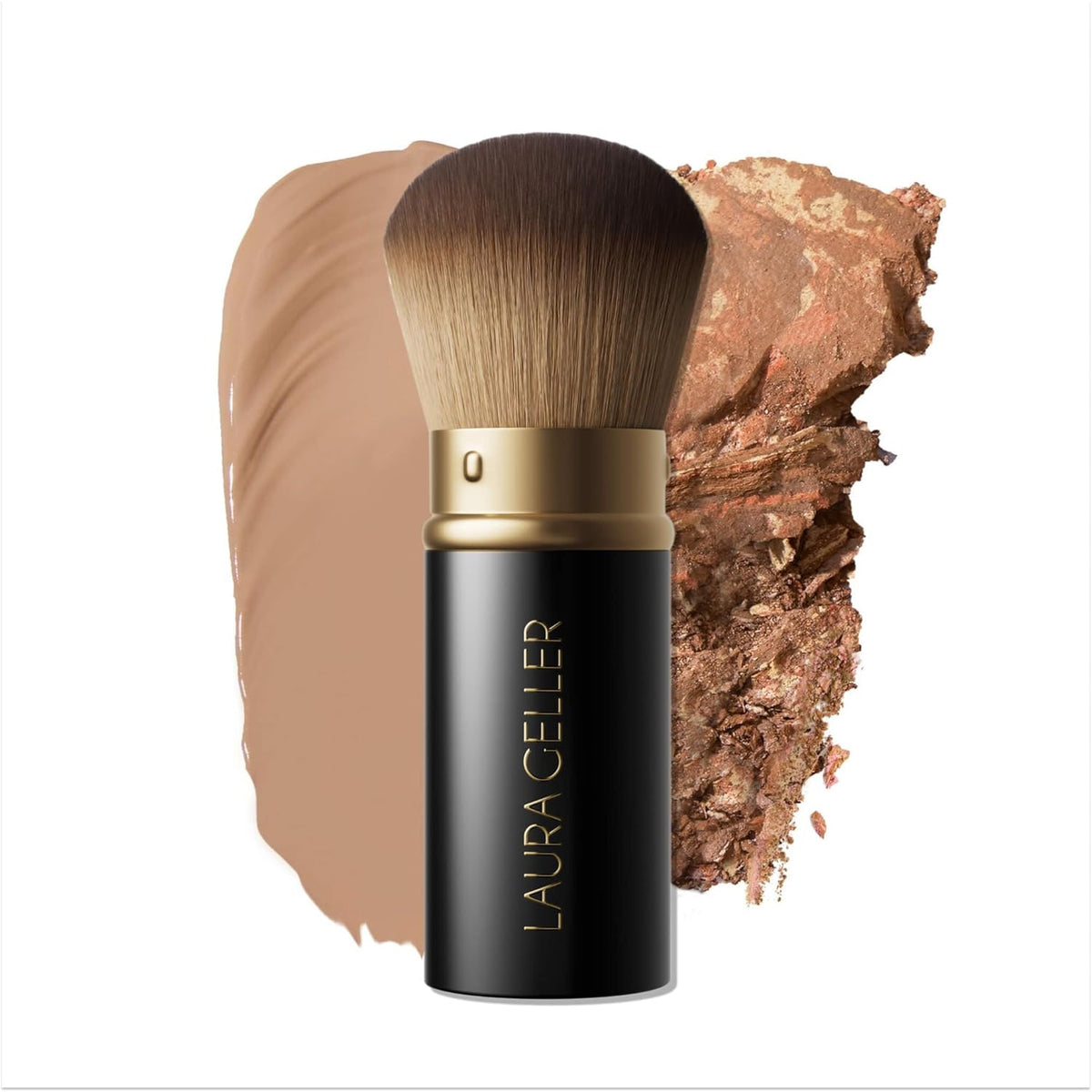 LAURA GELLER NEW YORK Retractable Airbrush Kabuki Brush for All Face Makeup & Foundation for Liquid, Cream and Powder Face Makeup With Aluminum Handle