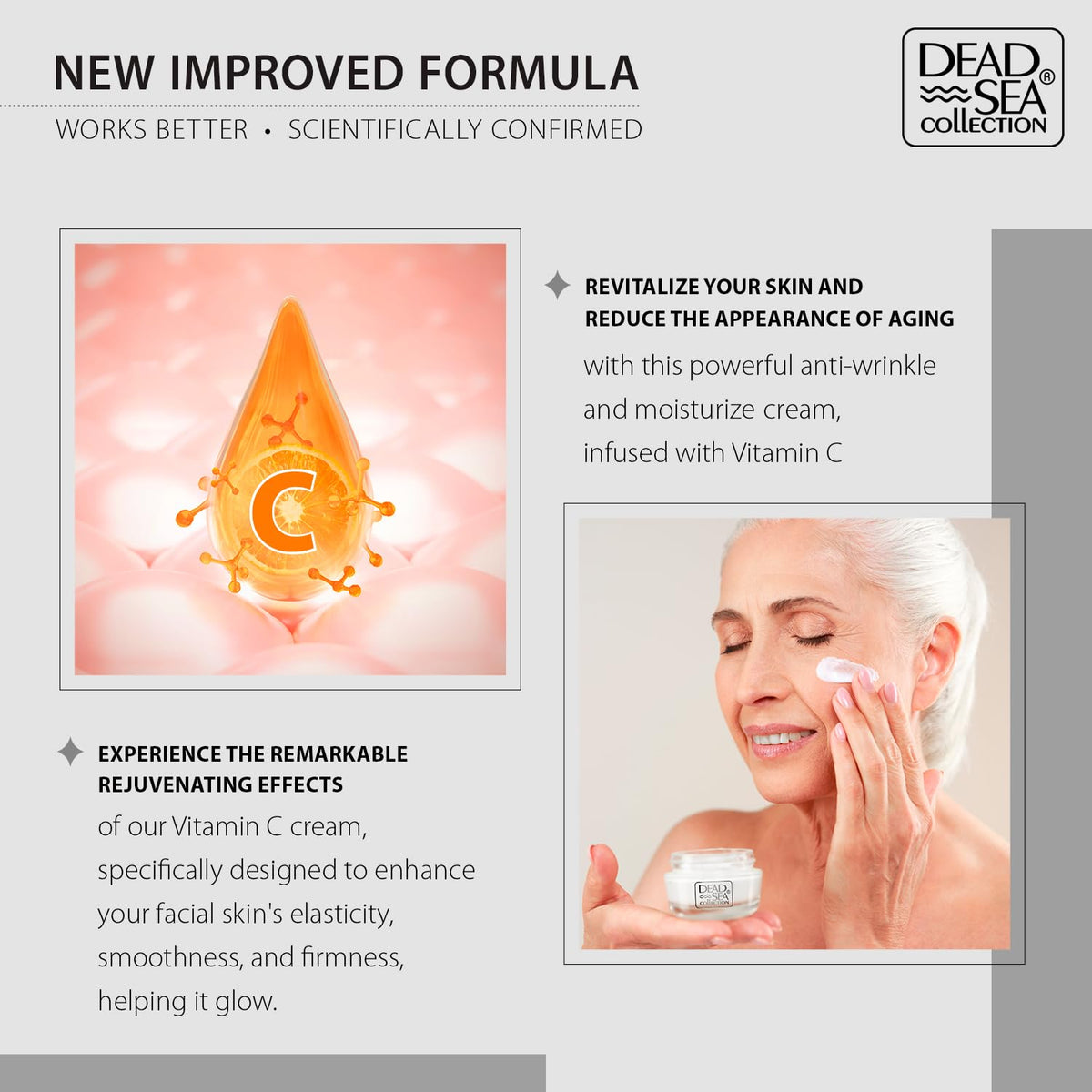 Dead Sea Collection Night Cream for Face with Vitamin C, Dead Sea Minerals, and Vitamin E – Anti Aging Nourishing Skin Care Moisturizer to Reduce Wrinkles (1.69 fl. oz)