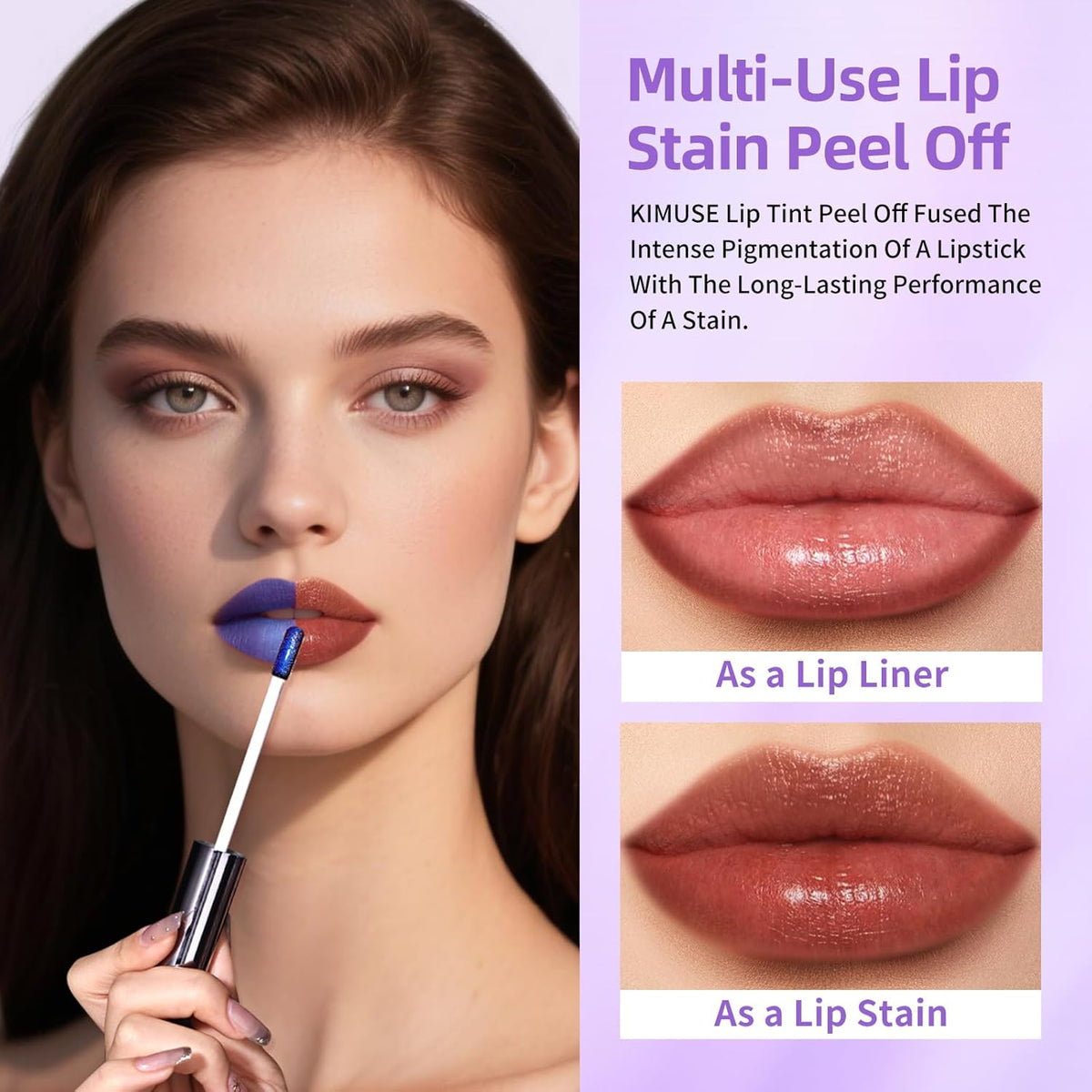 KIMUSE Lip Stain Masque: Peel Off Lip Stain Long Lasting Waterproof 12HR Transfer Proof & Hydrating Tint, Instant Lip Color With Natural Matte Effects, Vegan & Easy To Use