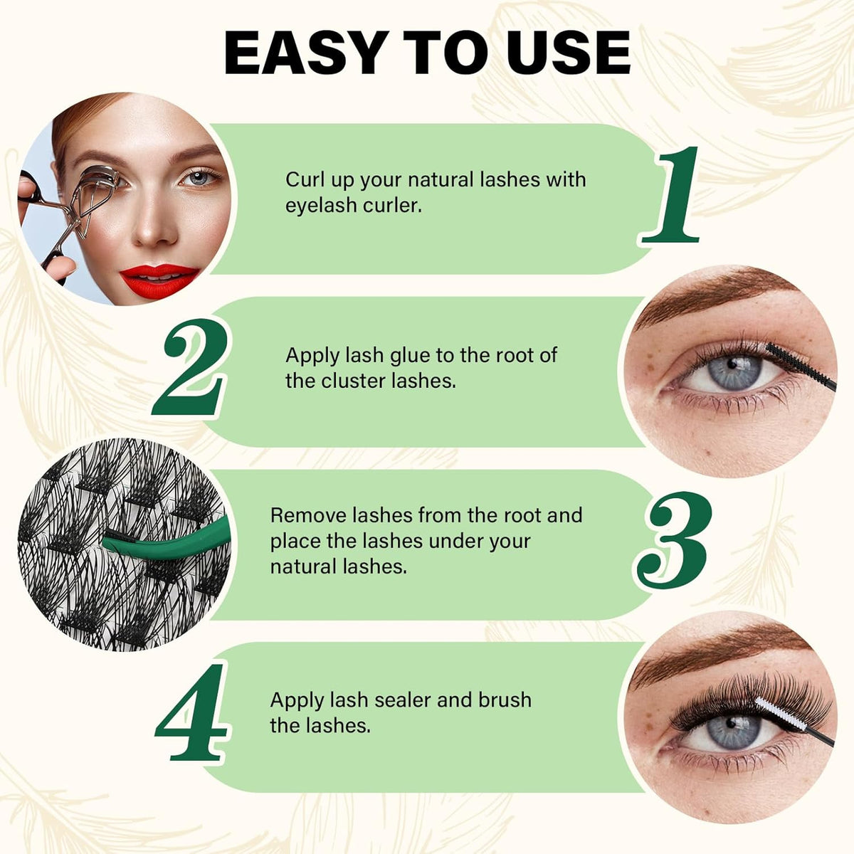 Lash Clusters 144pcs Individual Lashes D Curl 14mm Eyelash Clusters KEYYOU Air Touch Cluster Lashes Super Lightweight Soft Wispy Comfortable Easy DIY at Home(Air02-D-14mm)