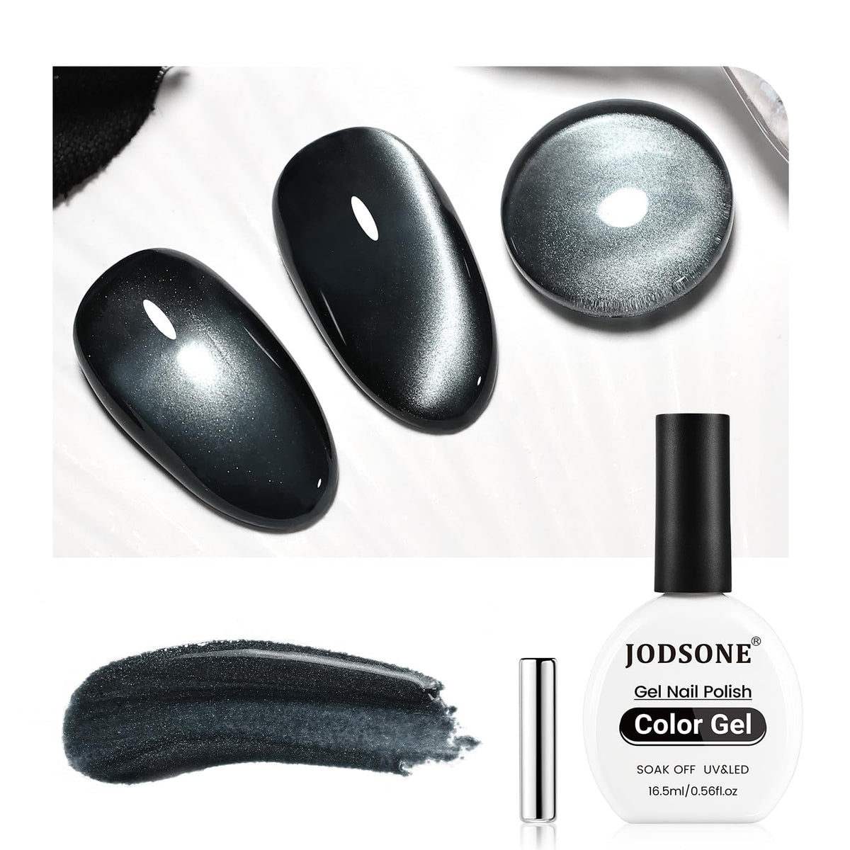 JODSONE Cat Eye Gel Nail Polish 16.5ml Single Colors for Holographic Glitter Cat Eye Reflective Translucent Need U V Curing Gel with Magnet Gift