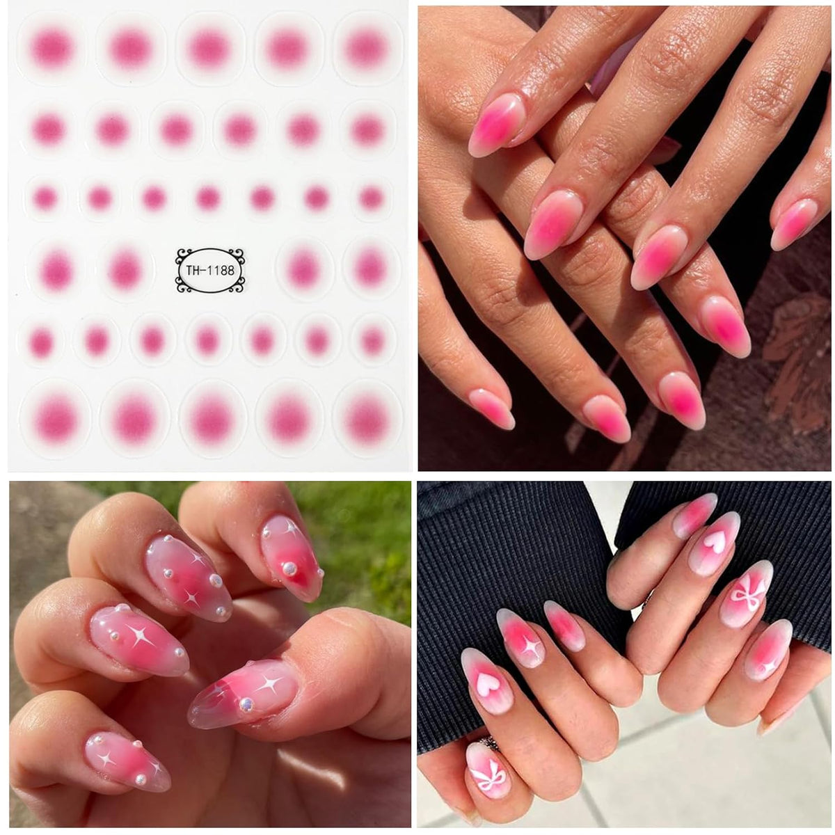 Blush Flower Nail Art Stickers Decals 5D Embossed Nail Decals Spring Summer Frangipani Nails Art Design Self-Adhesive Accessories 3D Flower Nails Stickers for Women Decoration