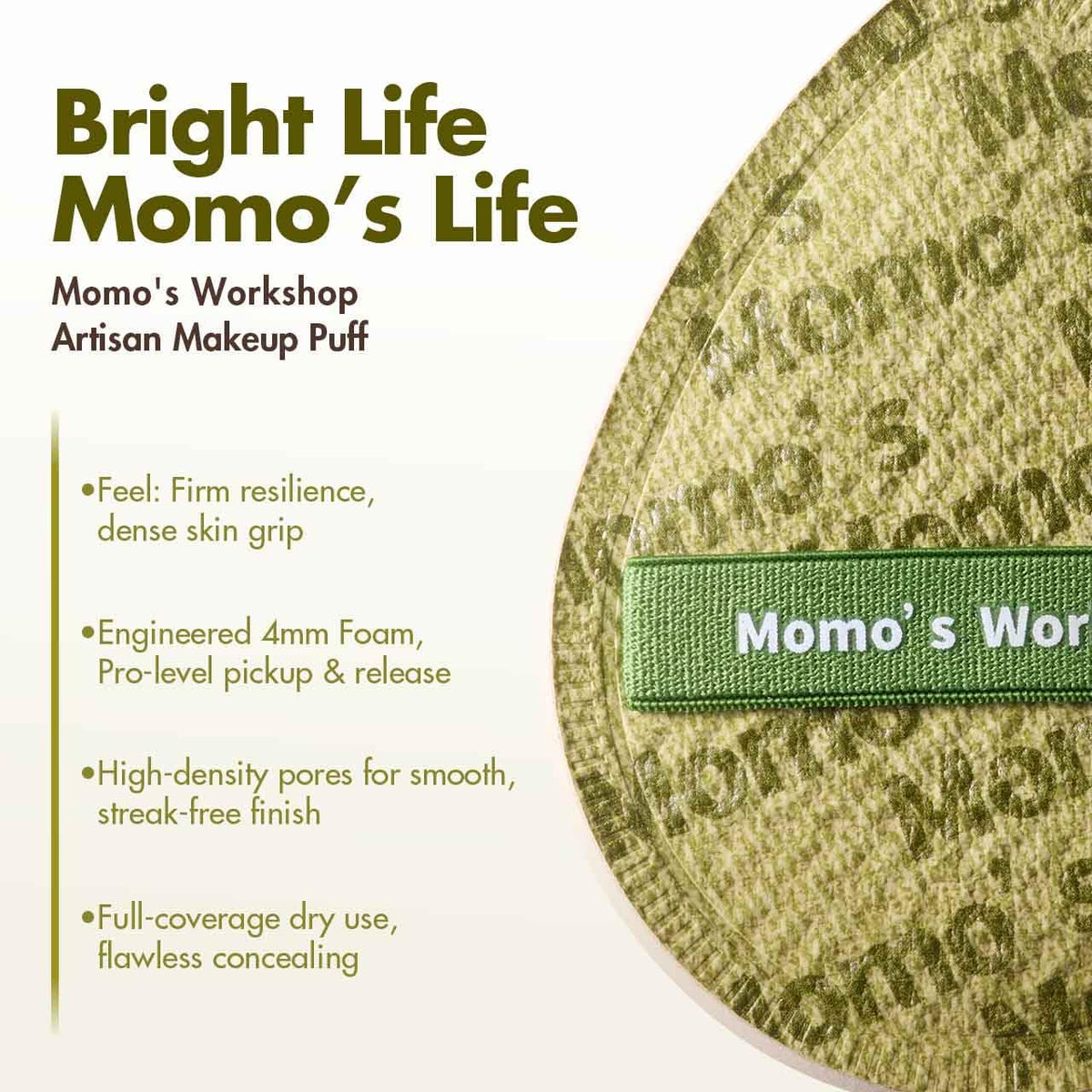 Light Green Denim Makeup Sponges,Super Soft Blenders Sponge for Full Coverage Foundation,Perfect for Oily Skin & Longwear Makeup,Travel Friendly&Reusable,2pcs Puffs &Storage Case