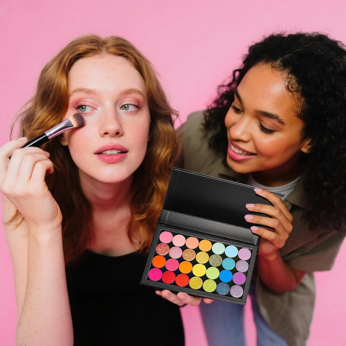 4-Layer Magnetic Makeup Palette Empty, Large Depotting Makeup Palette for Eyeshadow, Blush Powder, Lipstick