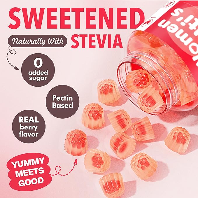 Muun Methylated Multivitamin Gummy for Women 14+, Beauty, Focus & Energy Support, Vitamin B Complex, Low Iron, Methyl Folate, Sugar-Free, Non-GMO