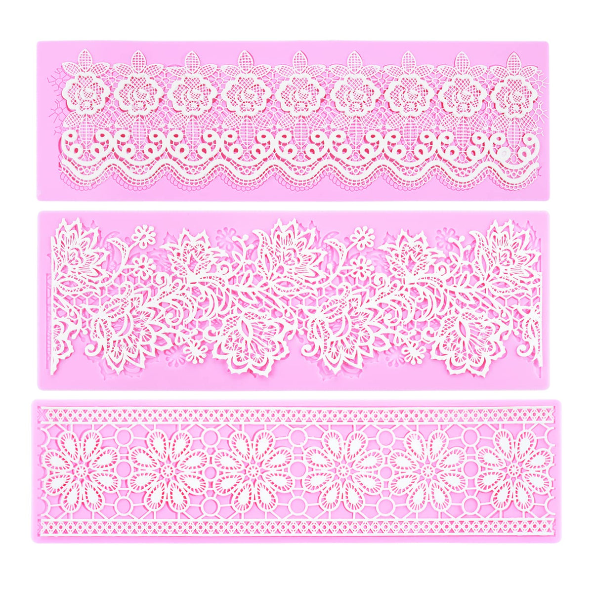 Flower Embossing Candy Silicone Mold Lace Pattern Sugar Craft Cake Decoration, Lace Mat Wedding Cake Decoration Tool