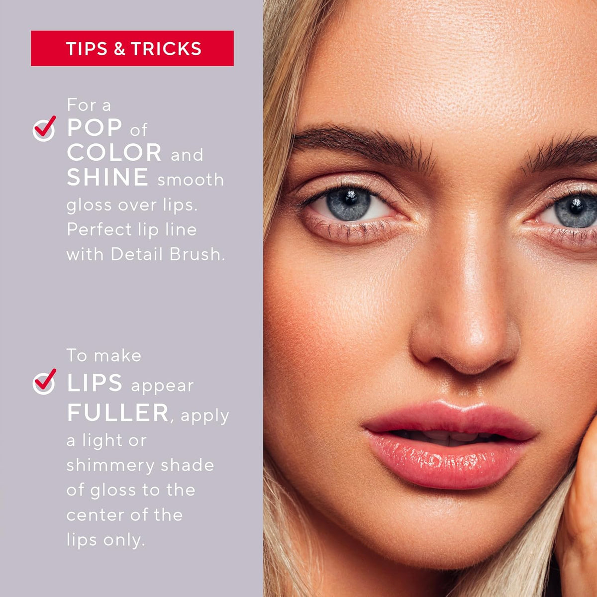 Mirabella Luxe Advanced Lip Gloss, Hydrating Non-Sticky High-Shine Lip Gloss for Women, Infused with Vitamin E & Jojoba Oil, Long-Lasting & Cruelty-Free - Posh (Rosy Pink)