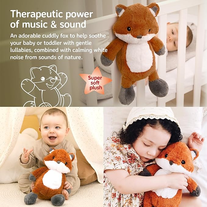 Cloud b Sound Machine with White Noise Soothing Sounds | Cuddly Stuffed Animal | Adjustable Settings and Auto-Shutoff | Frankie The Fox™