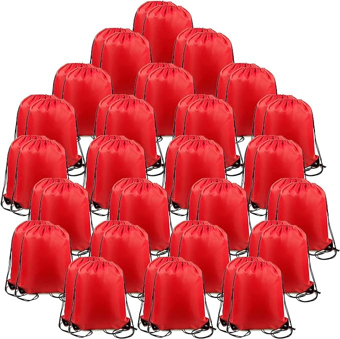 BeeGreen Drawstring Backpack Bags 20,30,50 Packs Reflective String Bags for Gym Sport Trip Cinch Sack DIY for Women Men