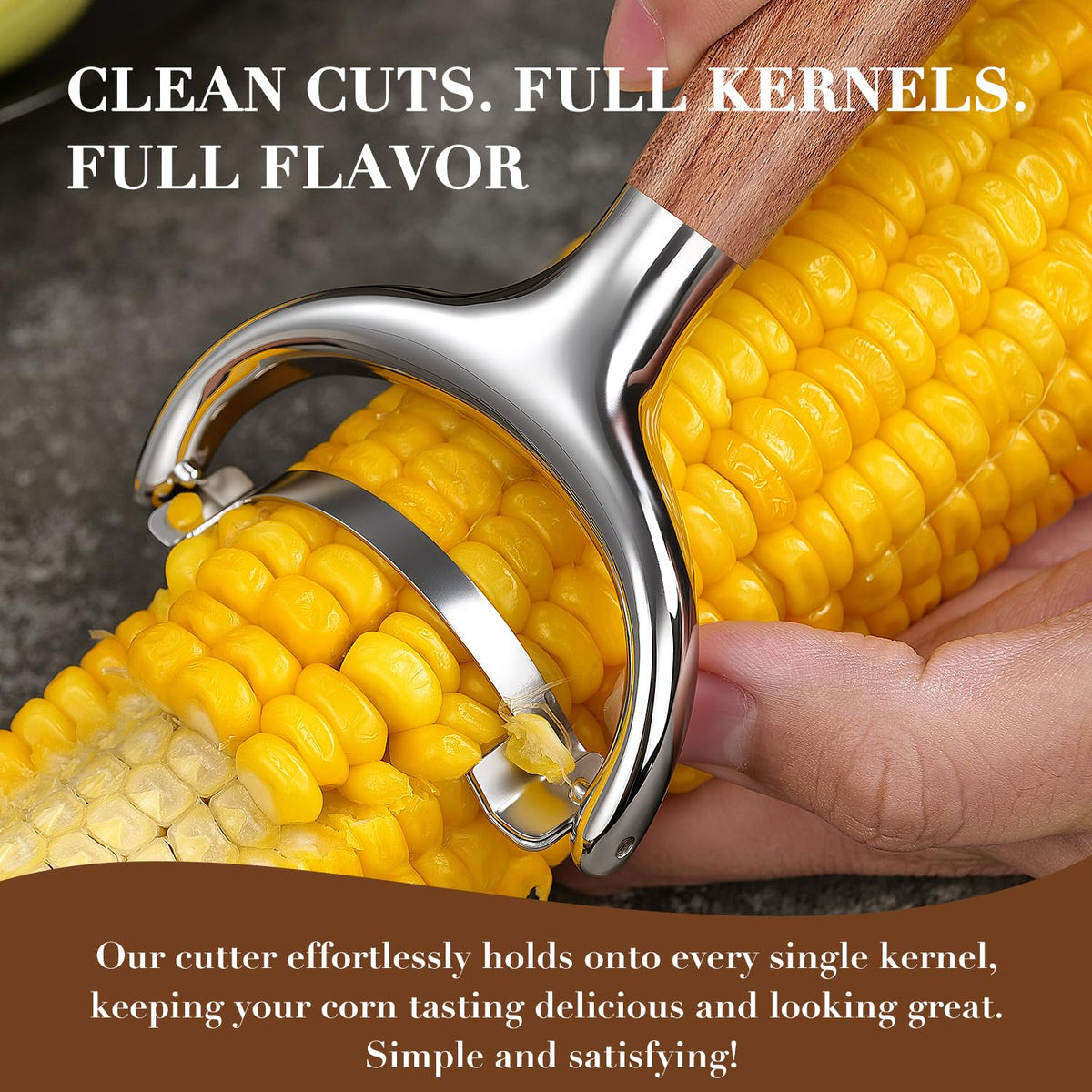 KULUNER Corn Peeler Stripper Handle 304 Steel Blade for Seniors Arthritis