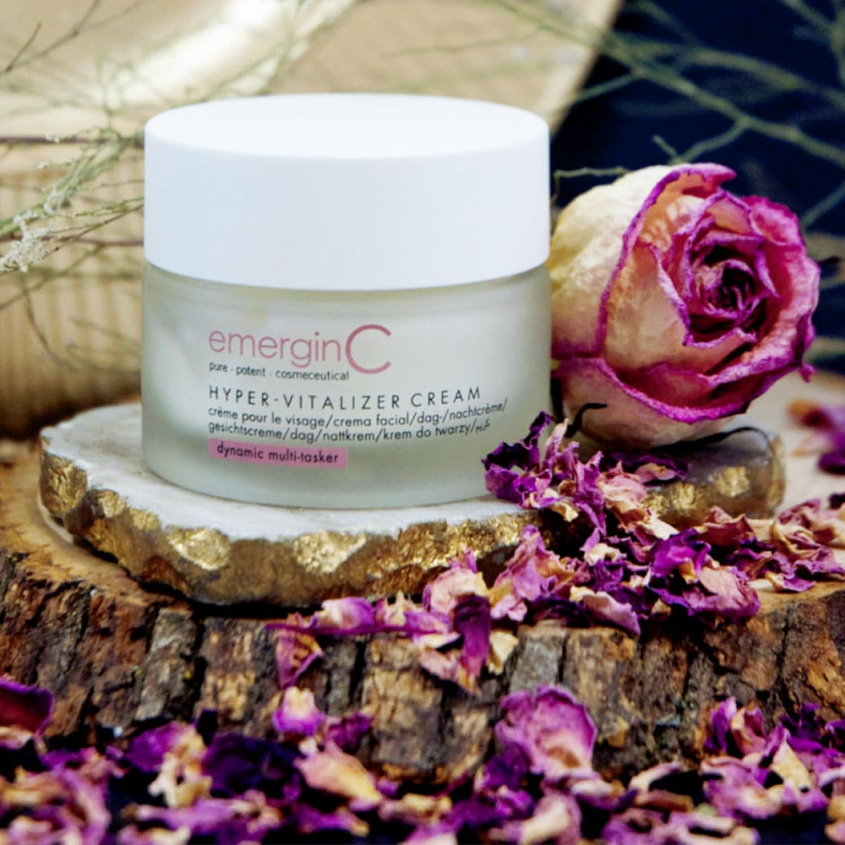 emerginC Hyper-Vitalizer Cream - Antioxidant Facial Moisturizer - Alpha-Lipoic Acid, Hyaluronic Acid + Rose Extract for Glowing Skin + Reducing Look of Fine Lines + Wrinkles - Face Care Cream (1.7 oz)