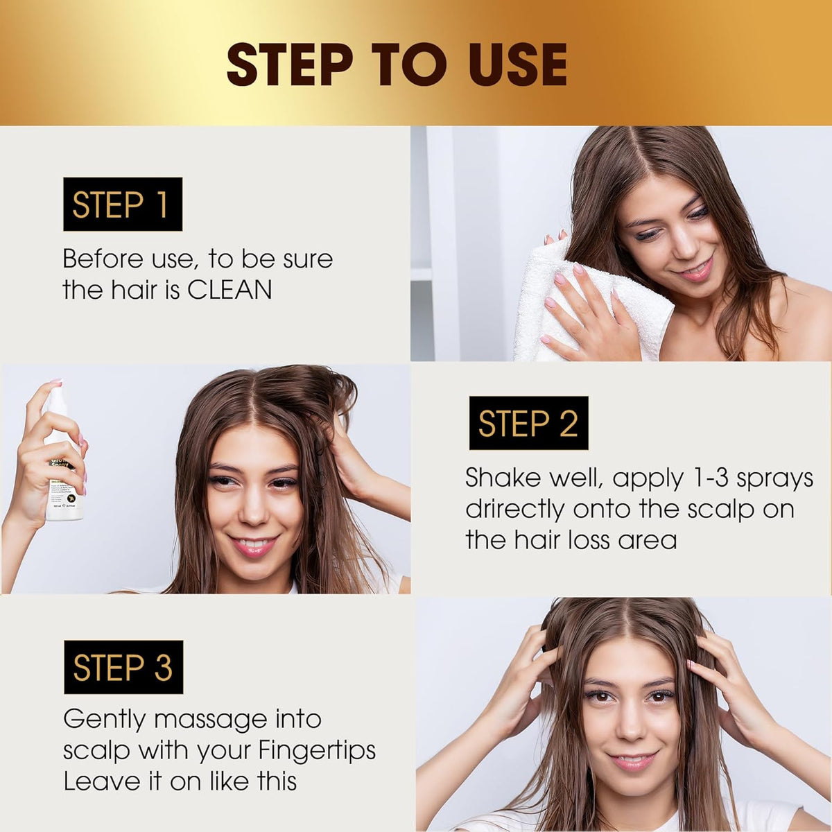 Herb Hair Growth Oil Spray for Women Men - Dry Scalp Hair Growth Serum for Combat Hair Loss, Strengthening, Boost Scalp Health to Stimulate Thinning Hair Regrowth Thicker & Longer