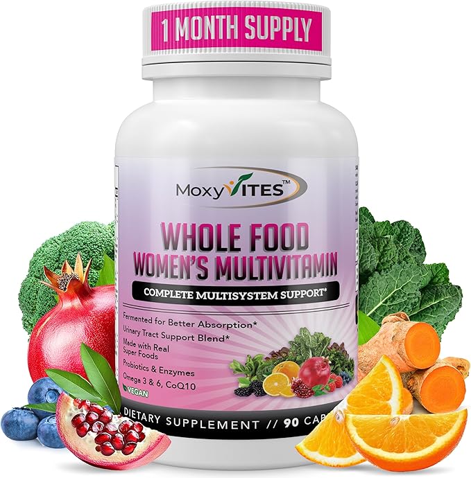 Methylated Multivitamin for Women with Iron - Womens Multivitamin with 44 Organic Whole Food & Fermented Nutrients - Daily Vitamin for Women Complete Multisystem Support, 90 Vegan Caps, Non GMO