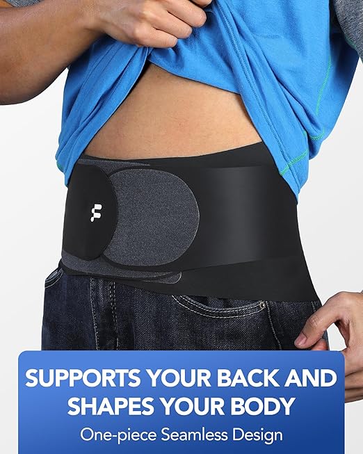 0.5mm Ultra Thin Back Brace with 3D Lumbar Pad, Seamless Yoga Fabric, Lightweight Back Brace for Lower Back Pain Women Men, Sciatica, Posture, Back Support Brace for Wearing Under Clothes