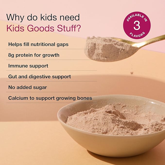 Nuzest - Kids Good Stuff - Vegan Smoothie Mix - Vanilla Caramel - Multivitamin Nutritional Supplement Protein Shake - Dairy Free - Supporting Growth and Development - 0.5 Oz (1 Serving)