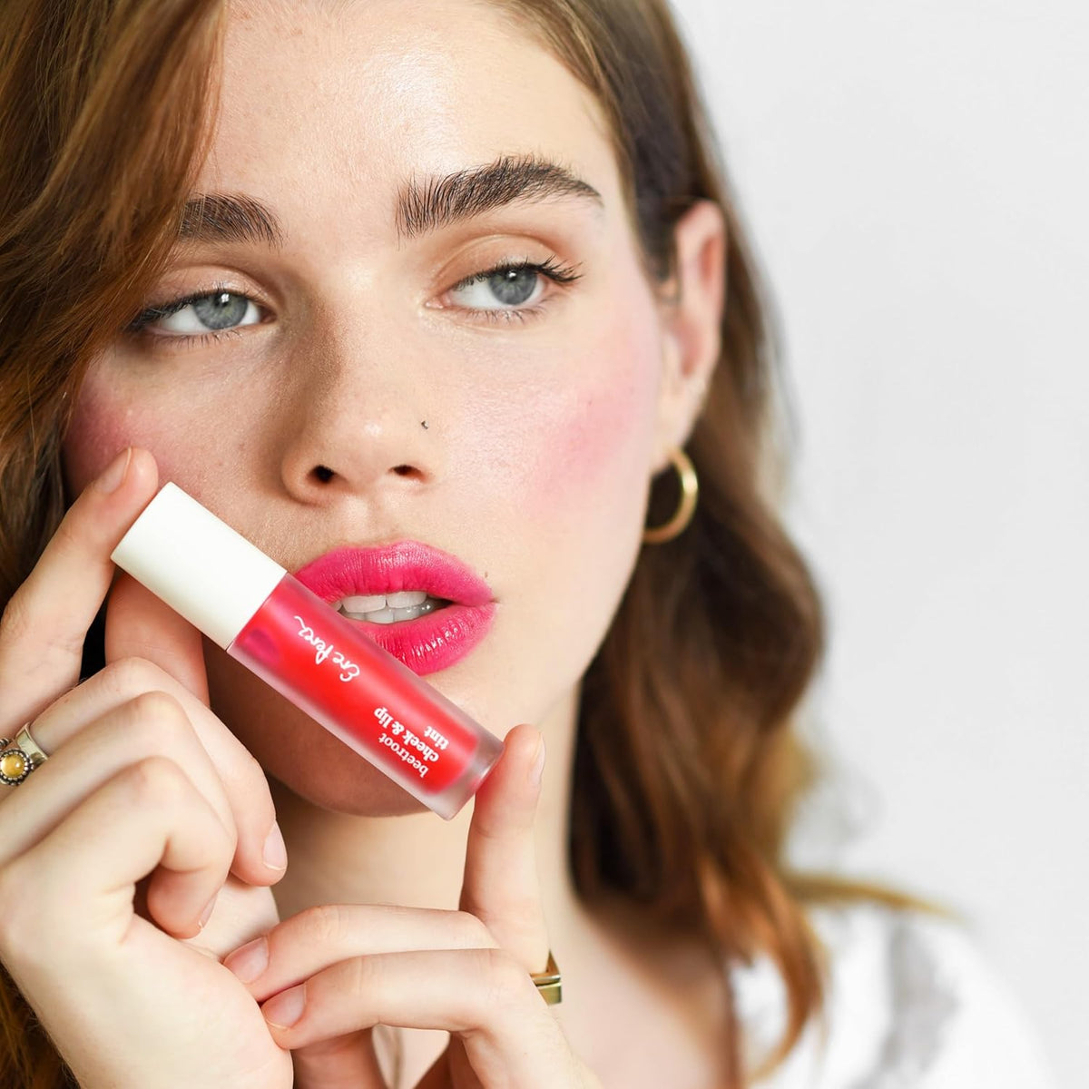 Ere Perez - Natural Beetroot Cheek + Lip Tint | Water-Resistant, Long-Lasting, Hydrating, Vibrant | Blue Agave, Rosehip Oil, Vitamin E | Vegan, Cruelty-Free, Clean Beauty (Fun-Pink)
