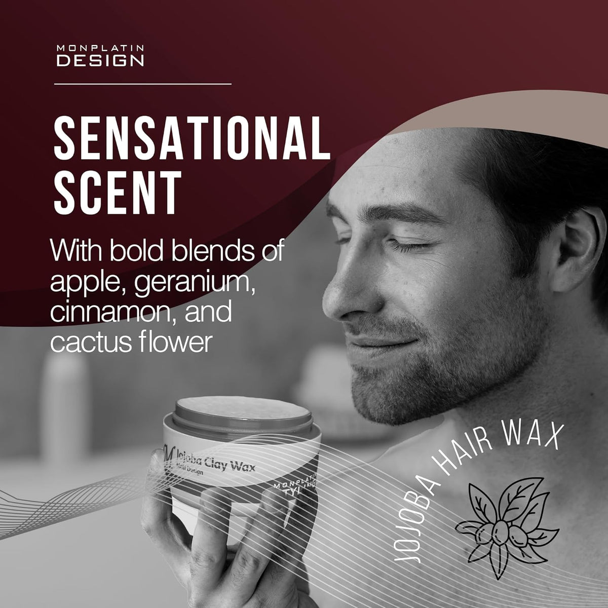 Mon Platin Jojoba Hair Wax - Men's Matte Styling Grooming Product for Hair with Firm Hold, Moisturizing Extract - Flake-Free, 150 ml
