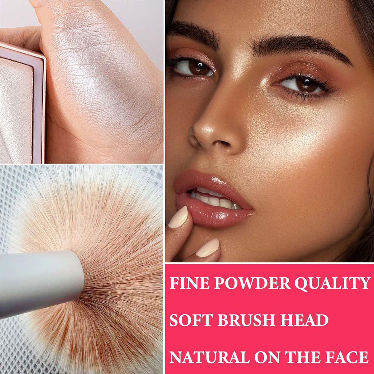 Face Glitter Blush Shimmer Waterproof Highlighter Blusher Powder,Facial Contour Corrector Long Lasting Glitter Illuminator Highlighter Palette Shimmer Highlight Makeup Palette(01#)