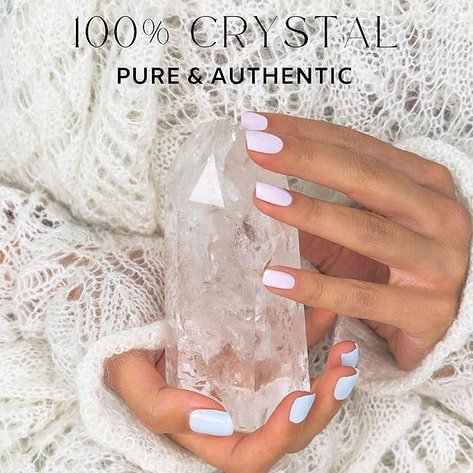 Cristy Premium Face Roller & Gua Sha Set, Jade Roller Beauty Massage Tool, for Face, Neck and Body Muscle Relaxing, Relieve Fine Lines and Wrinkles Crystal Clear Quartz (White)