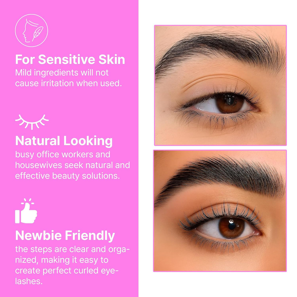 Korean Lash Lift Kit - 5 Sets Eyelash Curling Perm with Upgraded Glue, Easy for Beginner & Professional, Semi Permanent Perming Wave Suitable For Salon, Blue
