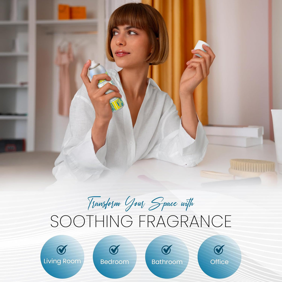 Room Spray Air Freshener - Long Lasting Jasmine Aroma for Home, Bathroom, kitchen, Office & Car – Air freshener for home 6 FL Oz