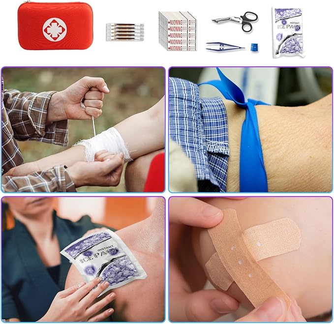 Car First Aid Kits 275Pcs Survival Gear Home Travel Size Small Emergency Kit Tactical Hiking EVA Camping Essentials Backpack Sports Office Boat Urgent Accident
