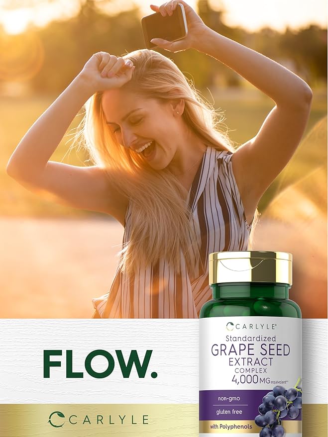 Carlyle Grape Seed Extract 4,000mg | 120 Quick Release Capsules | Standardized Extract Complex with Polyphenols | Non-GMO, Gluten Free Supplement