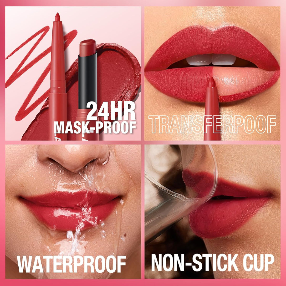 12Pcs Matte Lipstick + Lip Liner Pens Lip Combo Sets, Creamy Matte Lip Makeup Kit Long-Lasting Waterproof, Smudge-Proof Highly Pigmented Formula, Neutral & Nude Shades Makeup Set (Everyday Nudes Set)