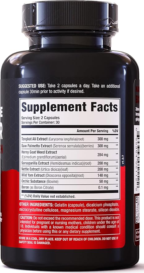 Testosterone Booster - Testosterone Supplement for Men - Workout Supplement for Muscle Growth, Libido, Stamina, Strength, Endurance - Male Enhancing Supplement Pills - Men's Test Booster - Tongkat Ali