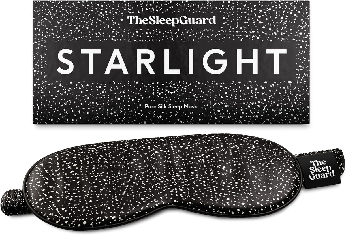 Pure Silk Sleep Mask [100% 6A Mulberry Silk, 22 Momme] Light Blocking Travel Essentials. Eye Masks for Sleeping. Black Oeko-Tex Blindfold. Eye Covers for Men & Women