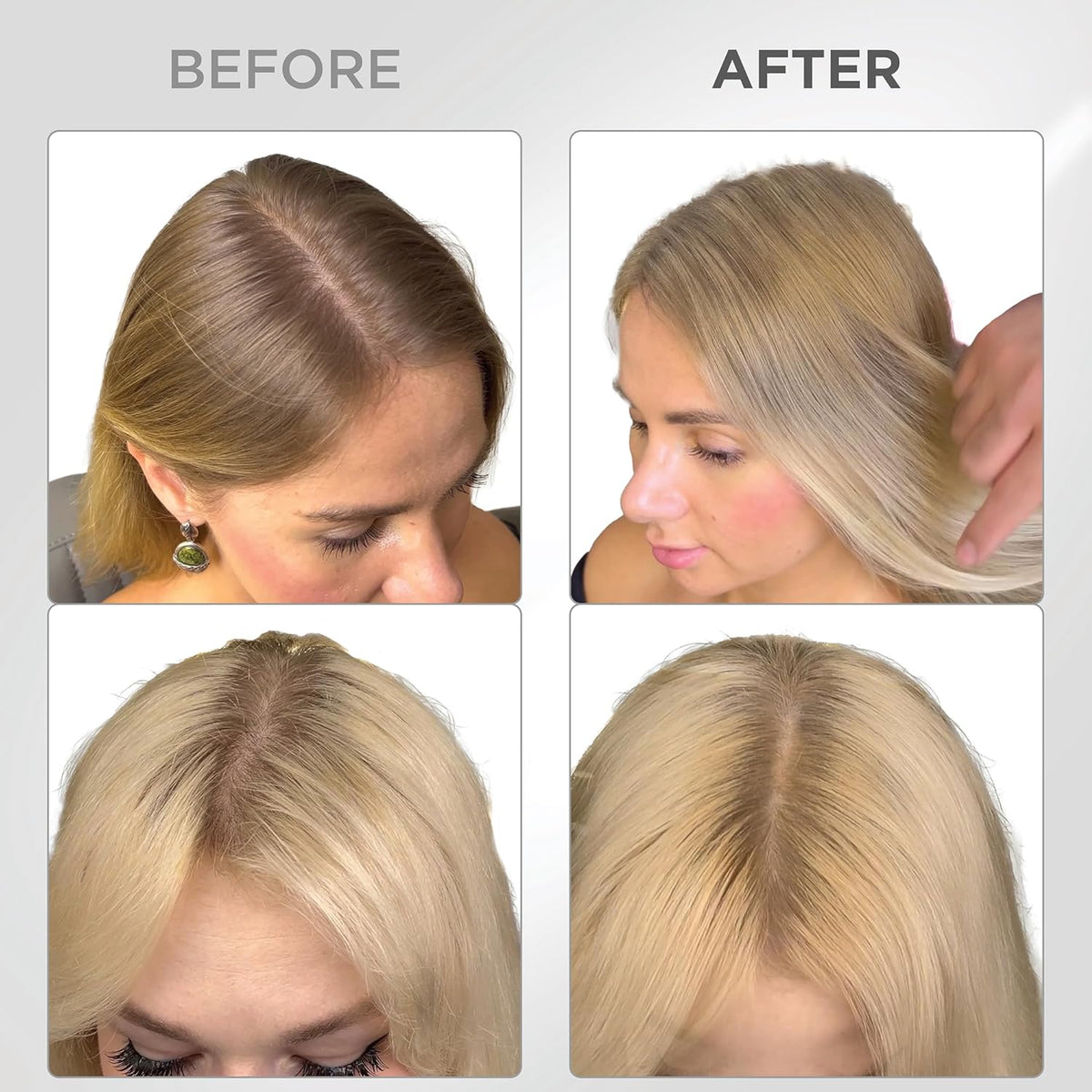 THICK FIBER Root Touch Up and Hairline Concealer - Water & Sweat Resistant Hair Loss Cover for Thinning Hair Women, with Powder and Brush (Medium Blonde)