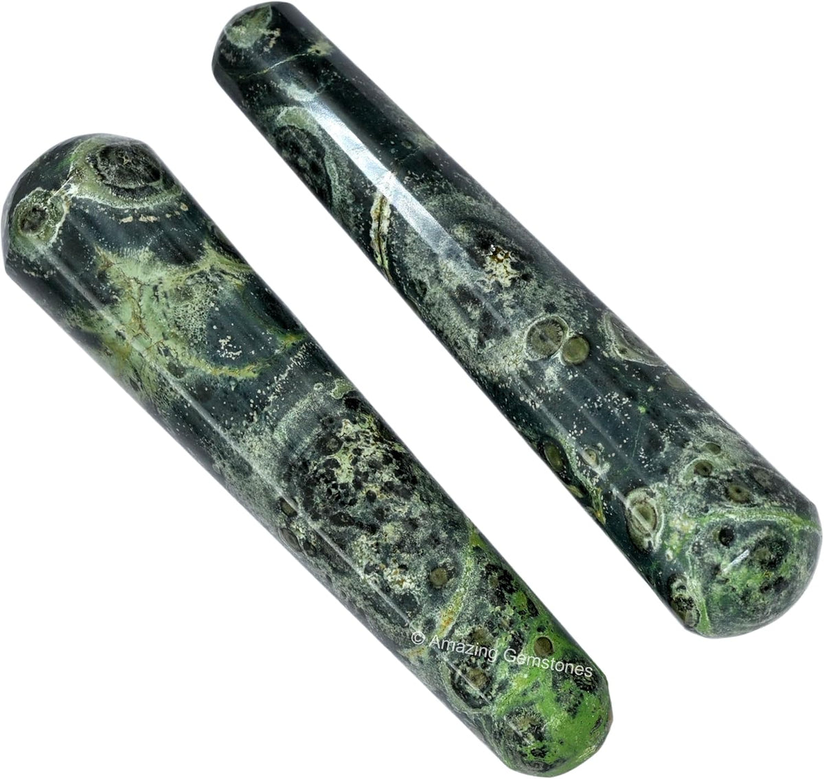 Amazing Gemstone Kambaba Jasper Crystal Wand Massage Stick - Pelvic Wand Gua Sha for Adults - Crystals and Healing Stones Massage Wands for Adults Gifts (Smooth)