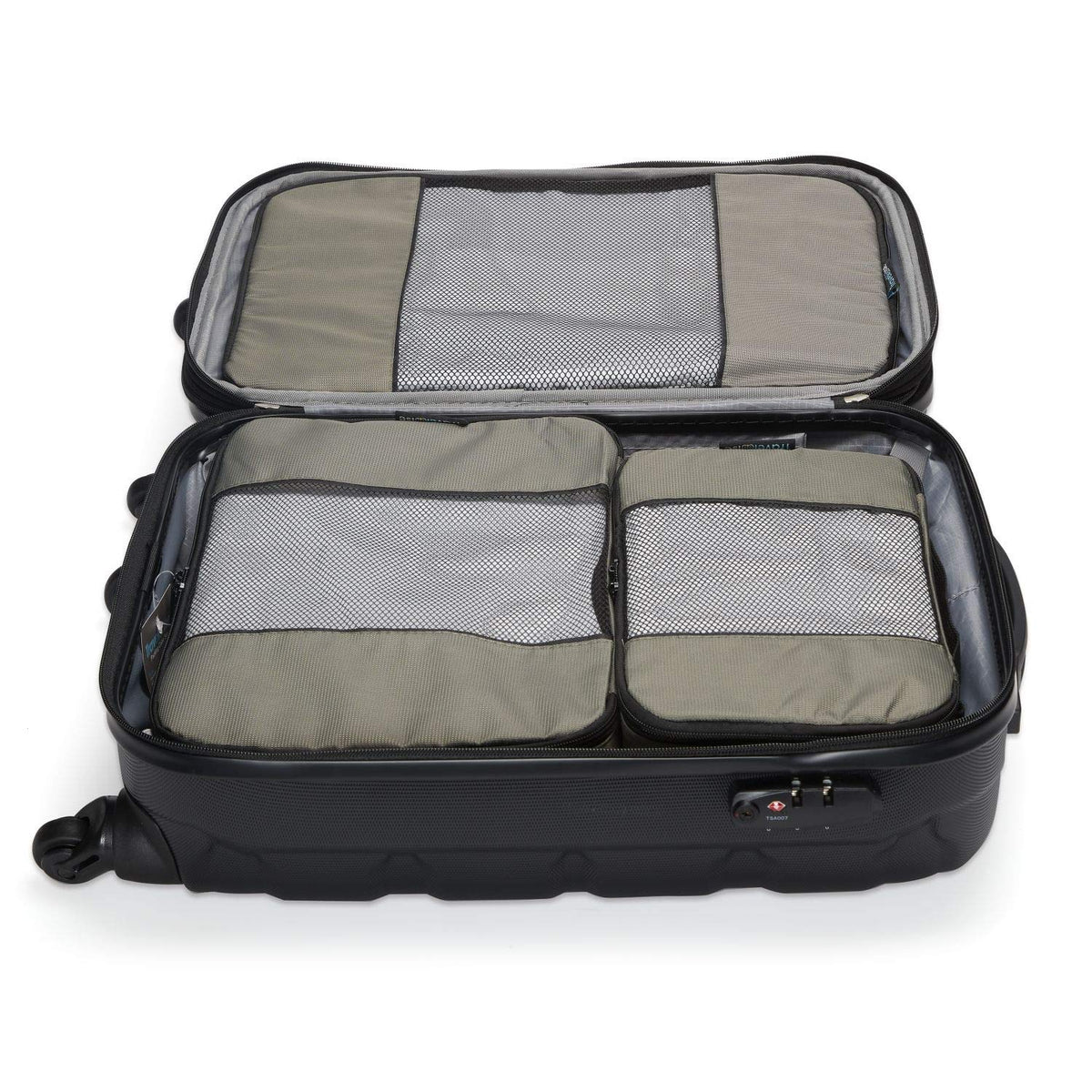 TravelWise Packing Cube System - Durable 5 Piece Weekender Plus Set (Silver)