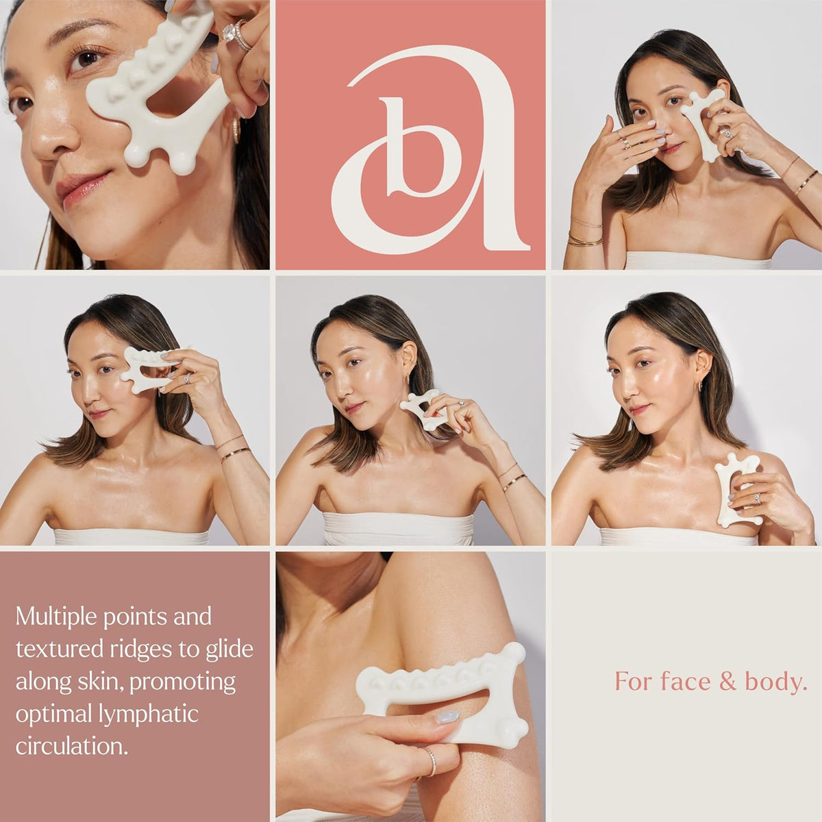 Gua Sha Jelloskin Lymphatic Massage Tool | Ceramic GuaSha for Face & Body Massage Tool | Patented Design for Lymphatic Drainage, Face Lift & Muscle Relief Body Massager